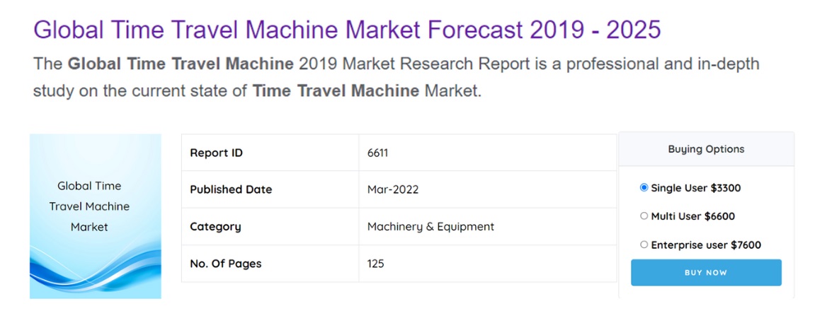 Global time travel machine forecast for sale